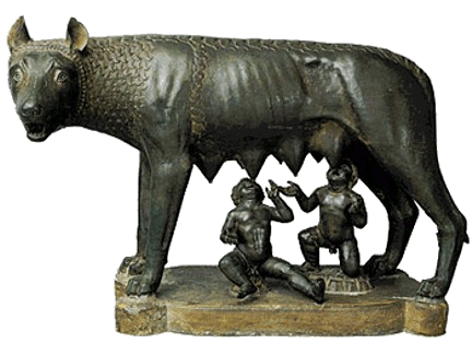 Rome City Ancient Symbol - Mythical She Wolf and first two King of Rome Rome Symbol - Myth She Wolf